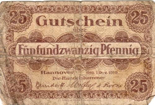 Notgeld hannover 25 - notgeld,